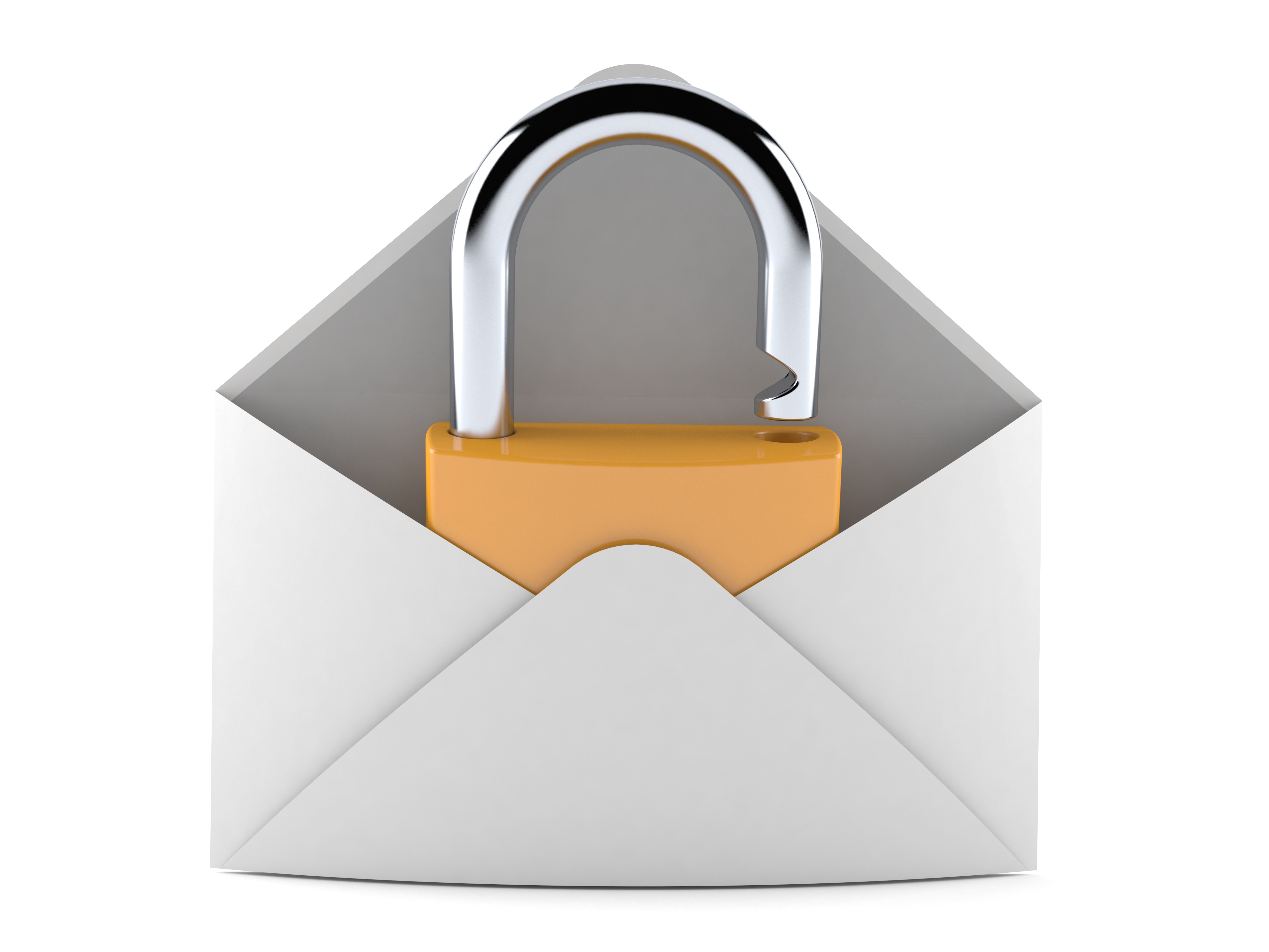 Envelope with padlock